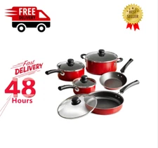 9 Piece Cookware Set Nonstick Pots and Pans Home Kitchen Cooking Non Stick NEW