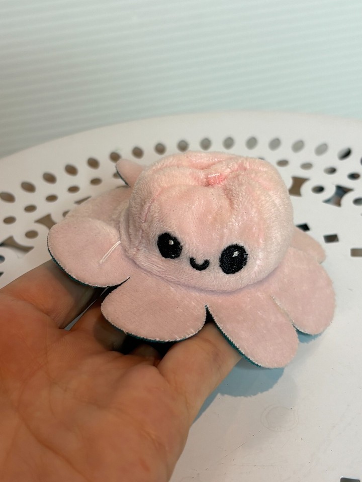 Miniature Reversible Octopus Keychain Keyring Stuffed Animal Mini Toy