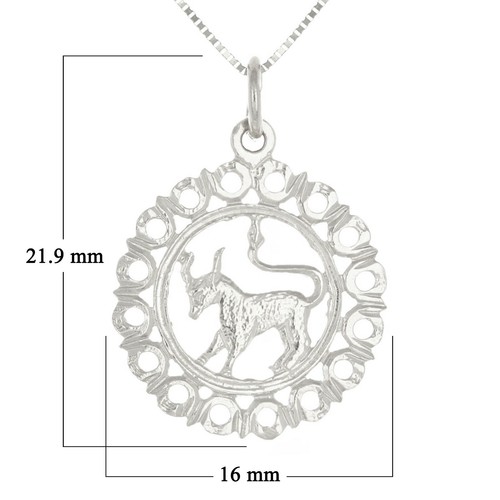 14k Yellow or White Gold TAURUS Zodiac Sign Charm Pendant Necklace 18" - Picture 5 of 12