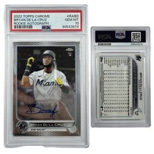 2022 Bryan De La Cruz Topps Chrome Rookie Autographed #RABD PSA GEM MT 10