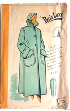 👉7060 Ancien PATRON PARIS LUXE VINTAGE FRENCH MANTEAU T44