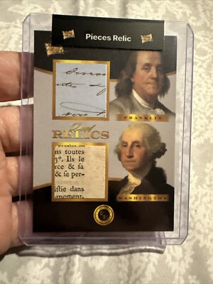 2023 Pieces of the Past Dual Relics B. Franklin/G. Washington Hand Written 