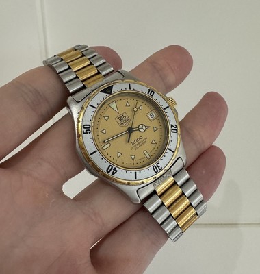 Tag Heuer 2000 Series Full Size Gold Plated Ref 974.006 Bi-Metall Quarz Uhr