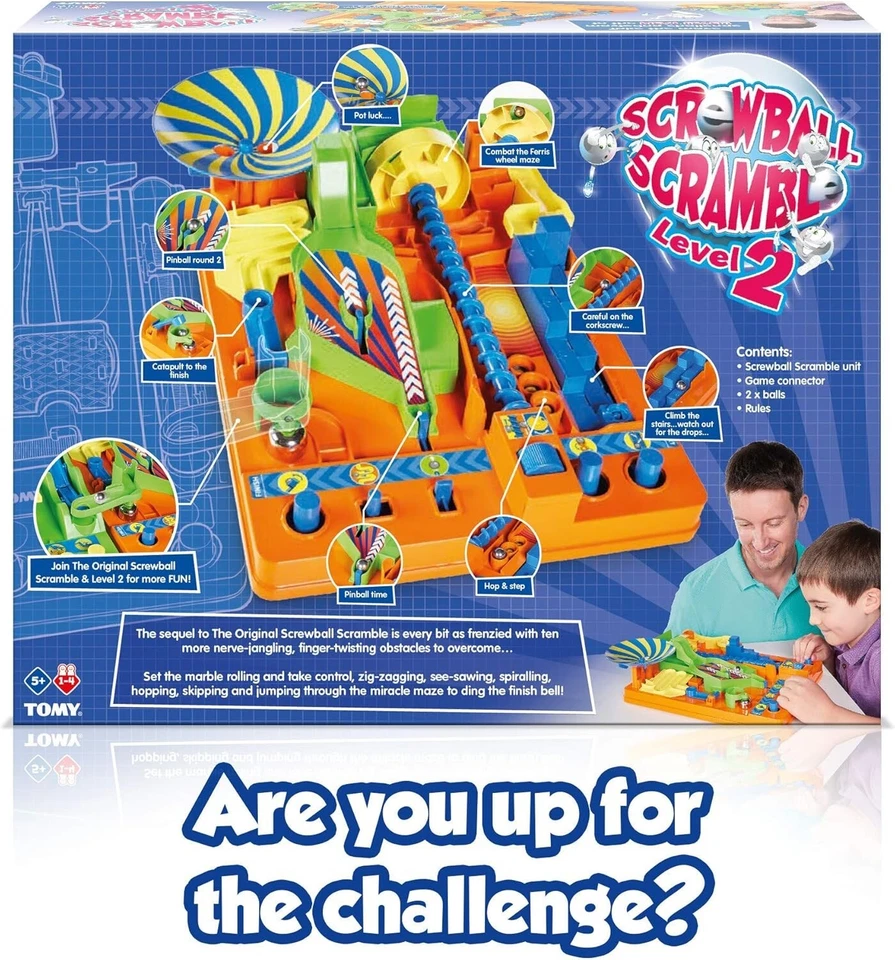TOMY Screwball Scramble Level 2 Preschool Board Game For 5+ Year Old Boys & Girl - Image 2 of 4
