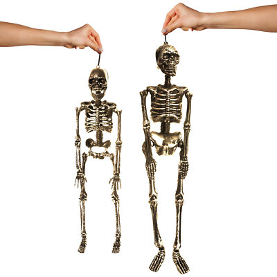 HÄNGENDE SKELETTE DEKORATION HALLOWEEN GOLD PROP GRUSELIG RIESEN PARTY MENGE 24'' 18''