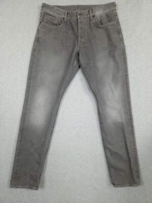 G-Star Raw Jeans Men's Size 36x34 Gray Button Fly Denim 3301