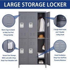 New 72"H Metal Lockers 6 Door Steel Storage Cabinet Employee School Gym Hotel