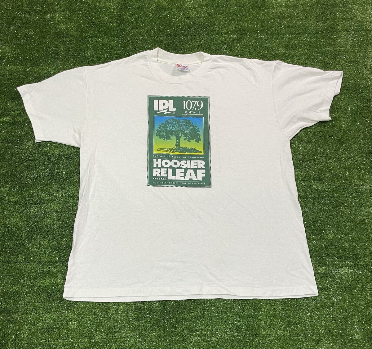 Vintage Single Stitch Hoosier Releaf Tshirt Size XLARGE 90s Earth 