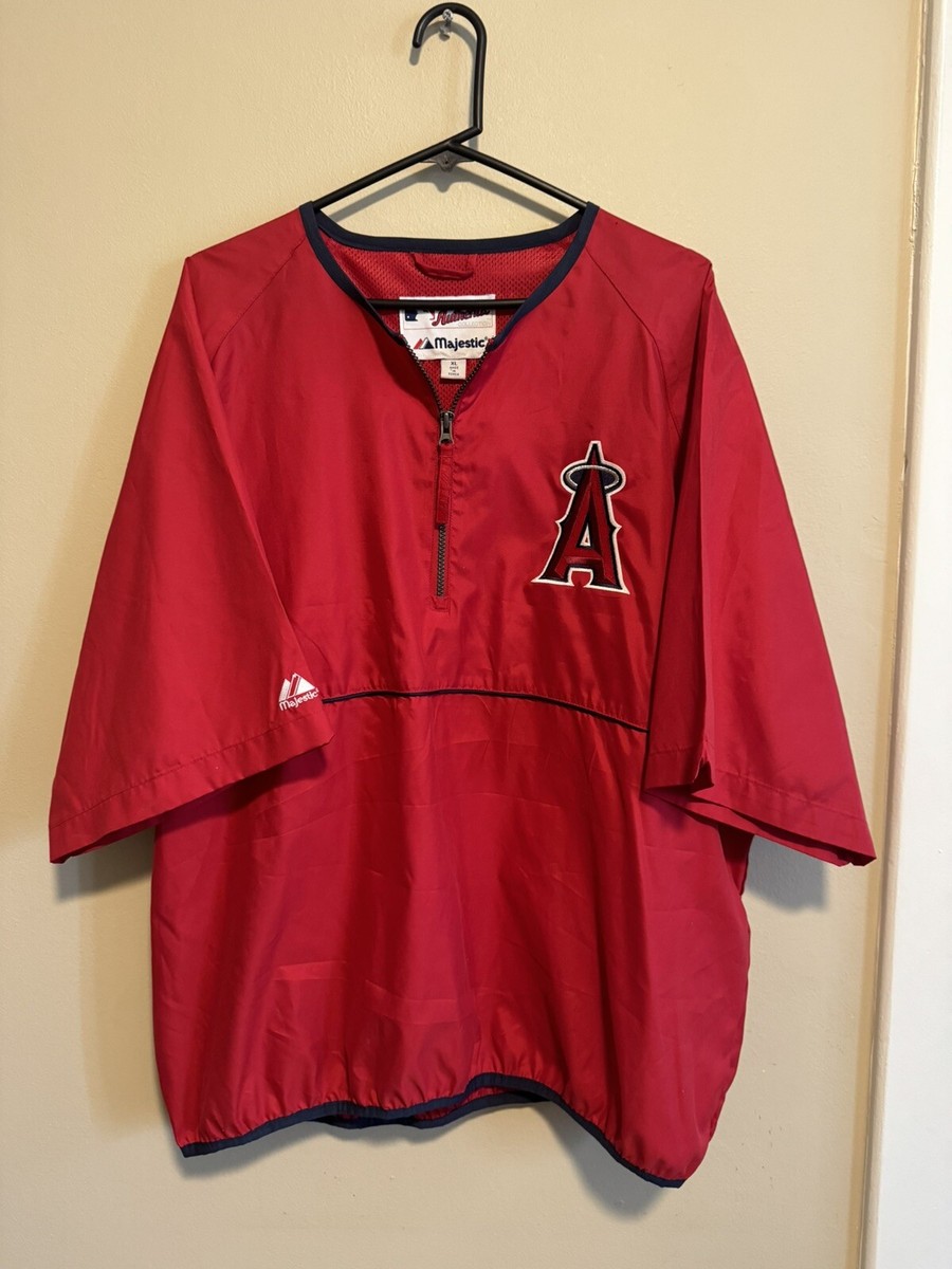VTG Anaheim Angels Mens XL Majestic 3/4 Sleeve Windbreaker