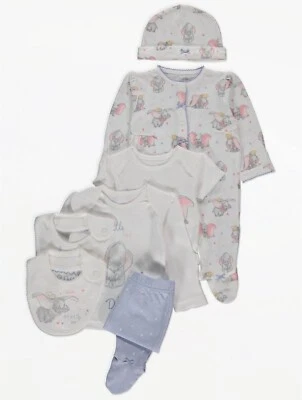 Disney DUMBO Newborn Premature Tiny Baby Gift Girls 7pc Starter Set Layette Pack