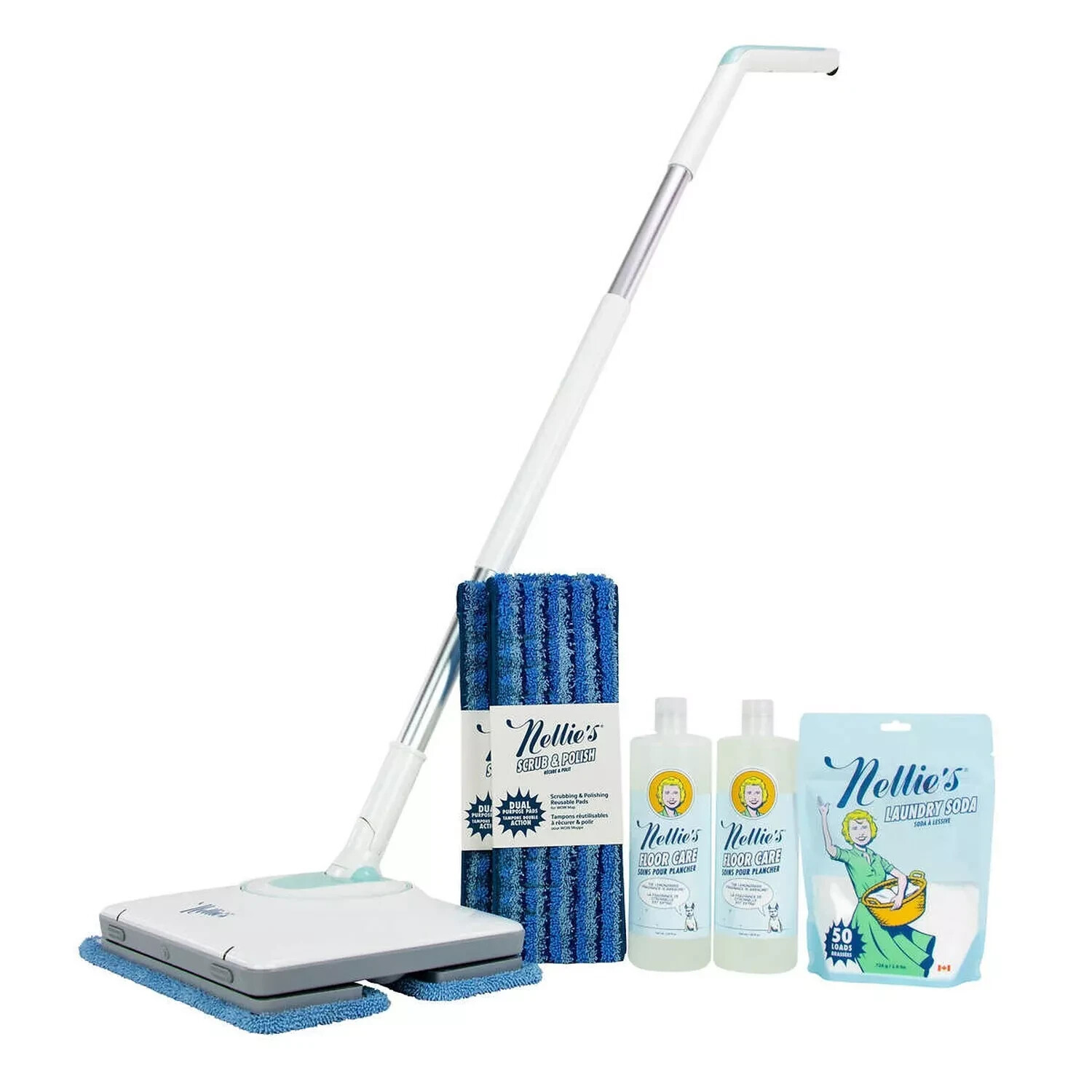 Nellie's Wow Mop Starter Kit Rechargeable Lightweight Cordless