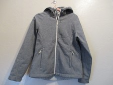 Kirkland Womens Sz M Packable Fleece Lined Hooded Jacket Gray *flaw*