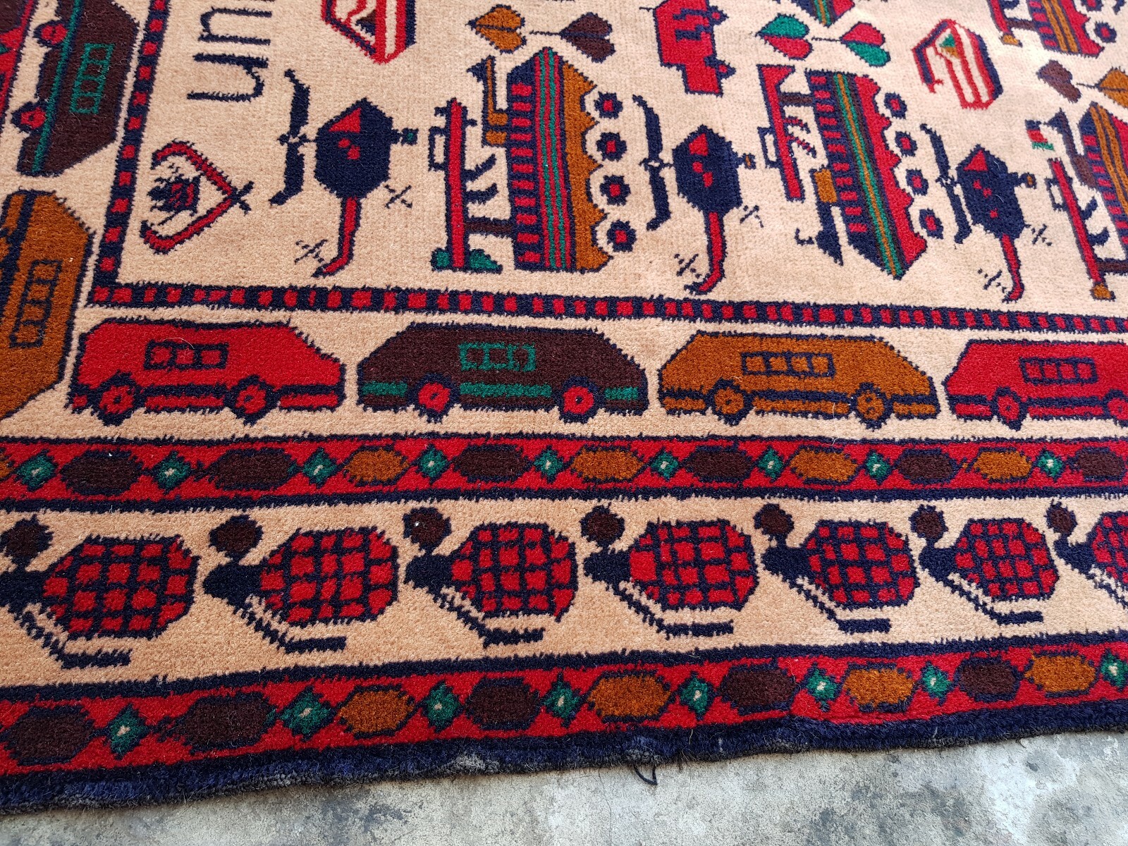 Baloch War Rug Handmade Afghan War art Rug Tribal Shindand Rug 145x79 ...