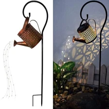 Solar Lanterns Outdoor Waterproof,Metal Watering Can Garden Decor,Hanging Solar