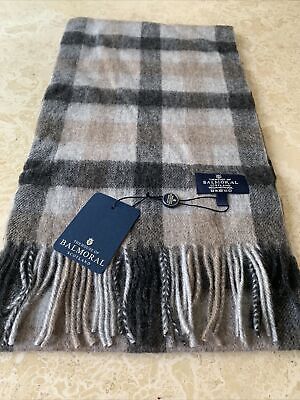 The House of Balmoral Silver Bannockbane Lambswool Scarf Superior Quality Warm