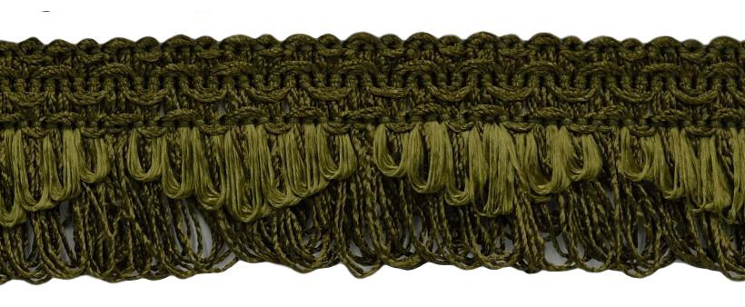Khaki Green 1 3/8"" Scallop Fringe Gimp [24 Yards]