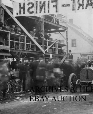 Bianchi factory racer Paul Sartori 1908 Briarcliff Trophy race