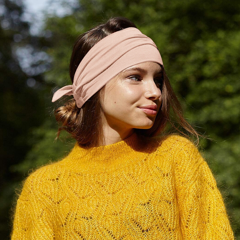 6pcs Soft Elastic Bow Knot Women Headband Absorb Sweat Bohemian Style