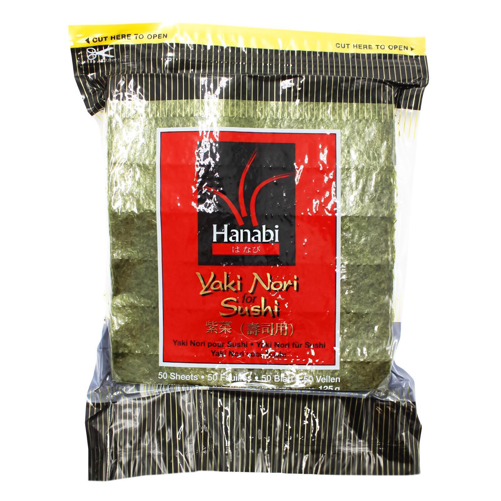 Hanabi Yakinori Sushiblätter 125g (50Blätter) Noriblätter Algenblätter
