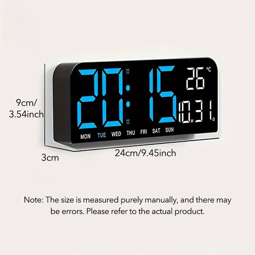 10" Digital Wall Clock Large Display with Auto-Dimming Date/Week/Temperature - Picture 13 of 16