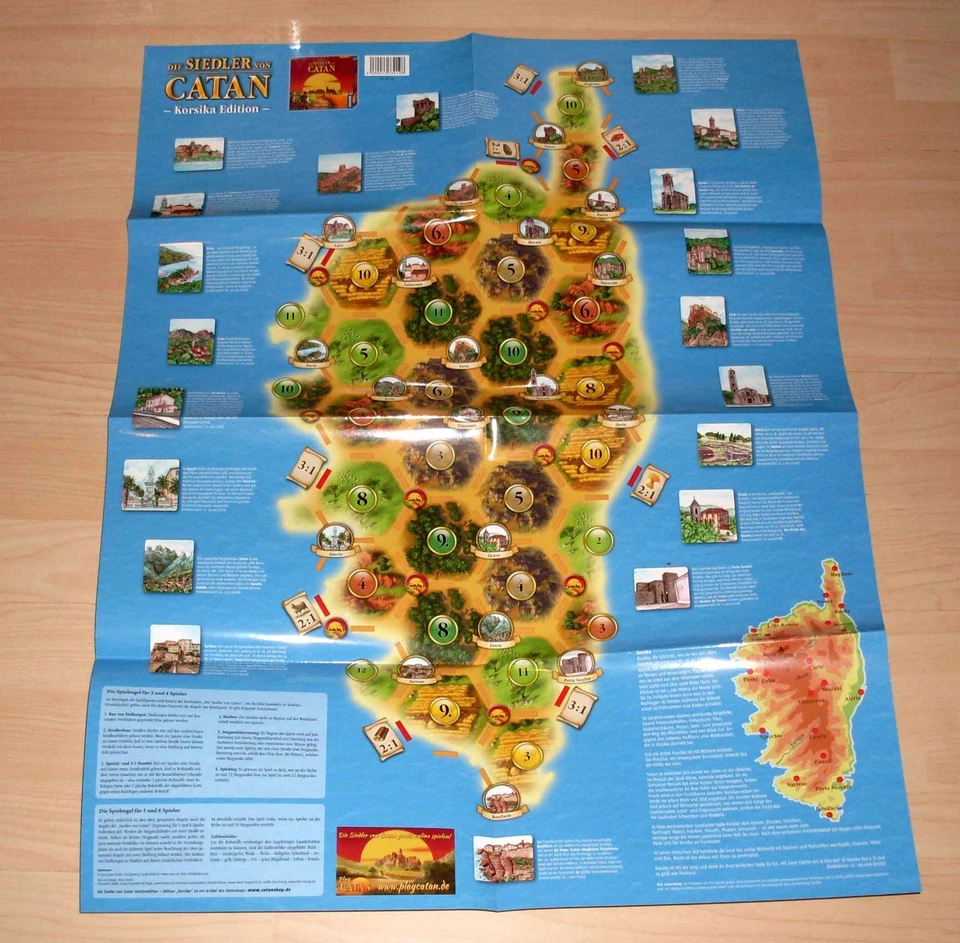 Siedler von Catan Korsika Szenario Spielplan Plan Karte Landkarte Neu