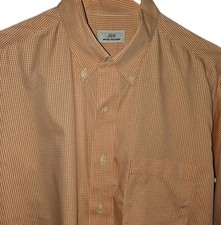 Brooks Brothers 346 Orange Checkered Dress Shirt Size Large 16 - 34/35