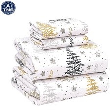 King Size Flannel Sheets Set 100 Cotton Double Brushed All Seasons Breathable