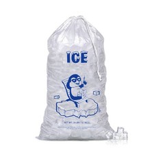50Pcs Drawstring Ice Bags Leakproof Disposable Plastic Ice Storage Bags 8/20LB
