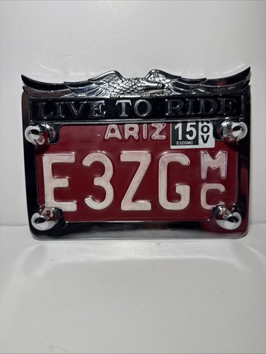 Live To Ride Motorcycle Chrome Plate And License Plate AZ