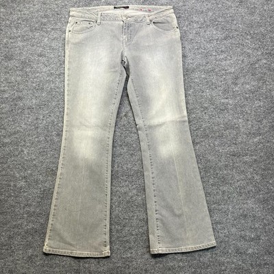 American Eagle Outfitters Bootcut Jeans Women's 12 Gray Denim Zip Fly - 35X31.5