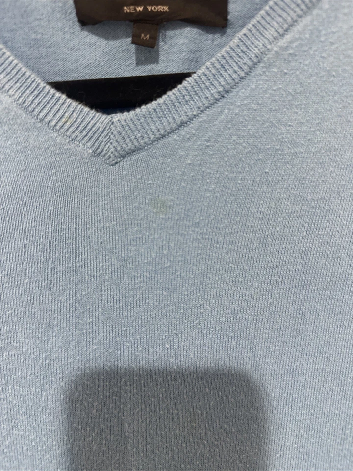 Rag and Bone Men's Medium Sweater T Shirt Material Light Blue V Neck - Image 3 of 4