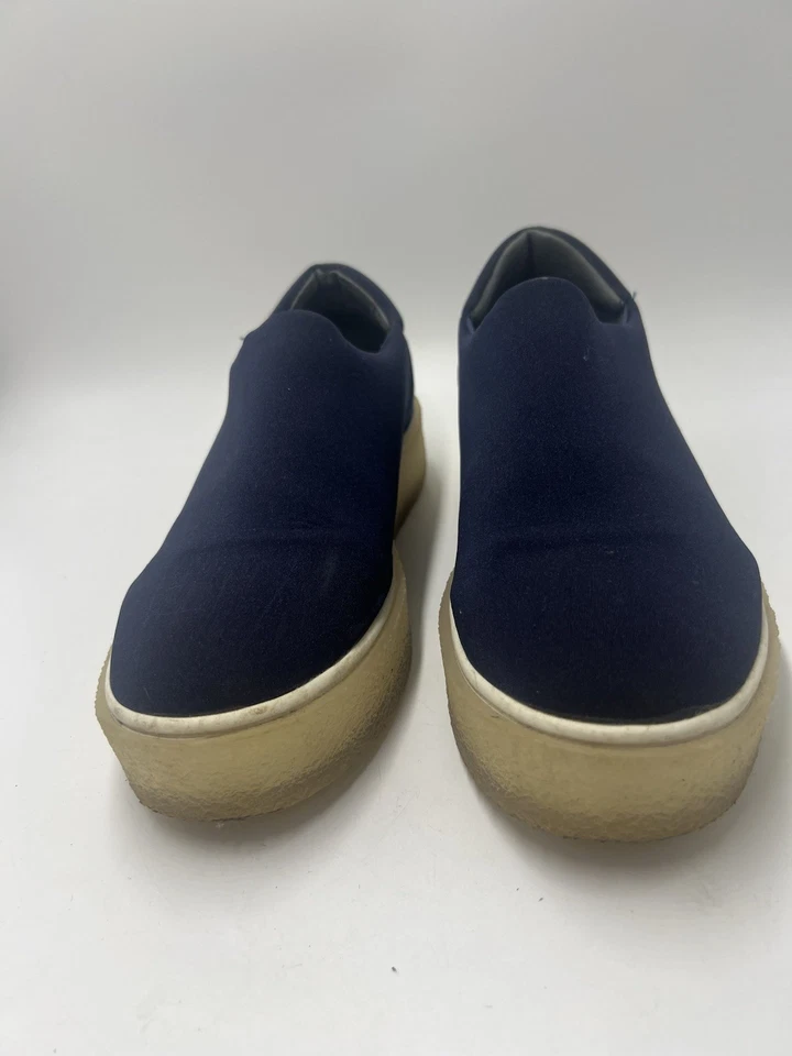 Eos Made In Portugal Sz 42 Blue Knit Neoprene Slip On Platform Sole Shoes - image 3 of 4