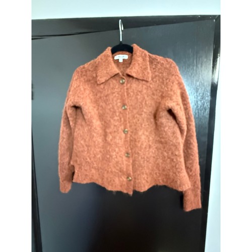 Madewell, Madewell XXS Alpaca Merino Wool Fuzzy Cardigan Rust Orange Button Front