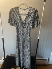 Black White Geometric WrapAround Dress