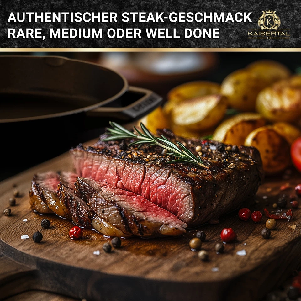 Kaisertal Gusseisen Pfanne Ø30cm Induktion Bratpfanne Grillpfanne alle Herdarten - Bild 2 von 4