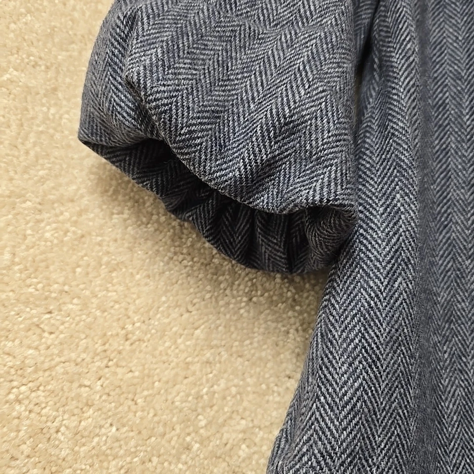 Nellystella Girls Wool Blend DRESS TOP Sz 2T Navy Blue Herringbone Buttons - Image 2 of 4