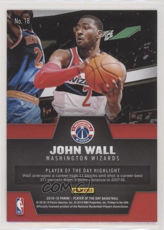 2018-19 Panini Player of the Day John Wall #18 - Image 2 of 2