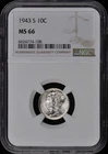 1943-S Mercury Dime 10C NGC MS66