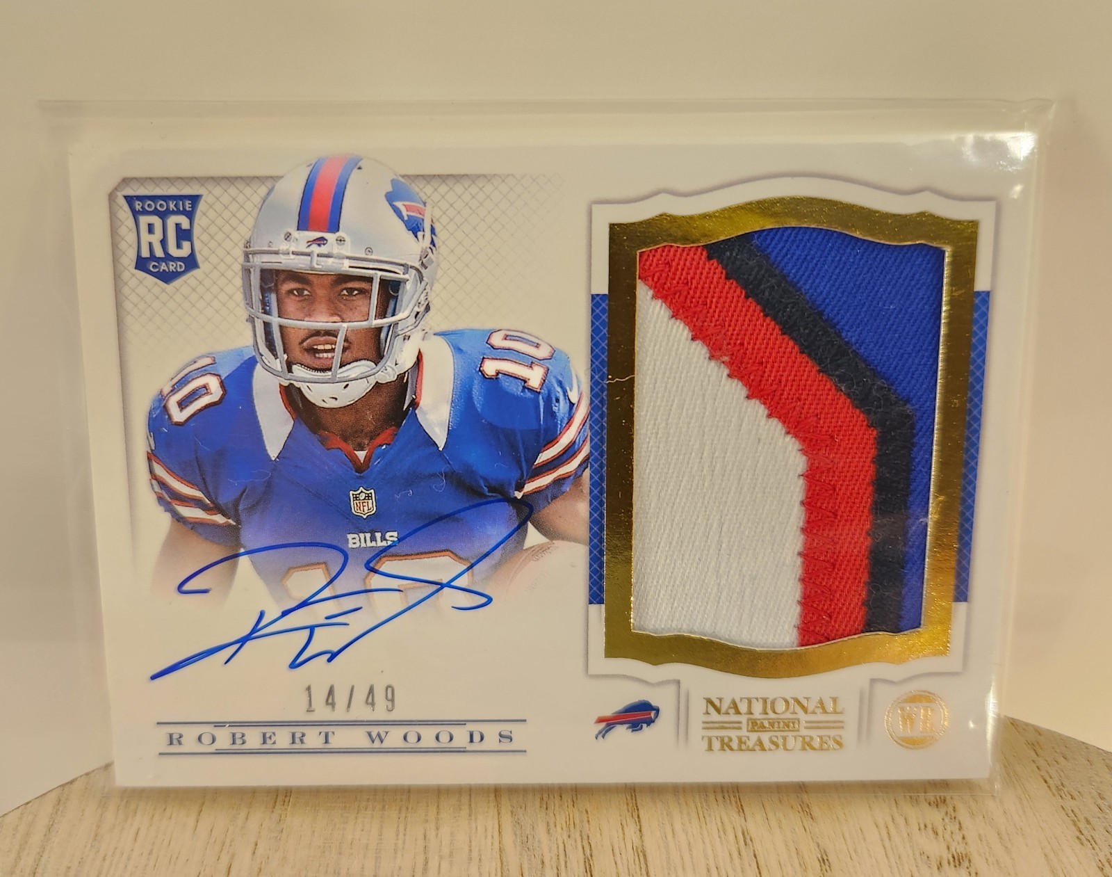 2013 Panini National Treasures Rookie Patch Auto #231 Robert Woods Gold #/49 RC