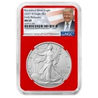 2025-W $1 1-oz Burnished American Silver Eagle NGC MS69 ER Trump Label Red Core