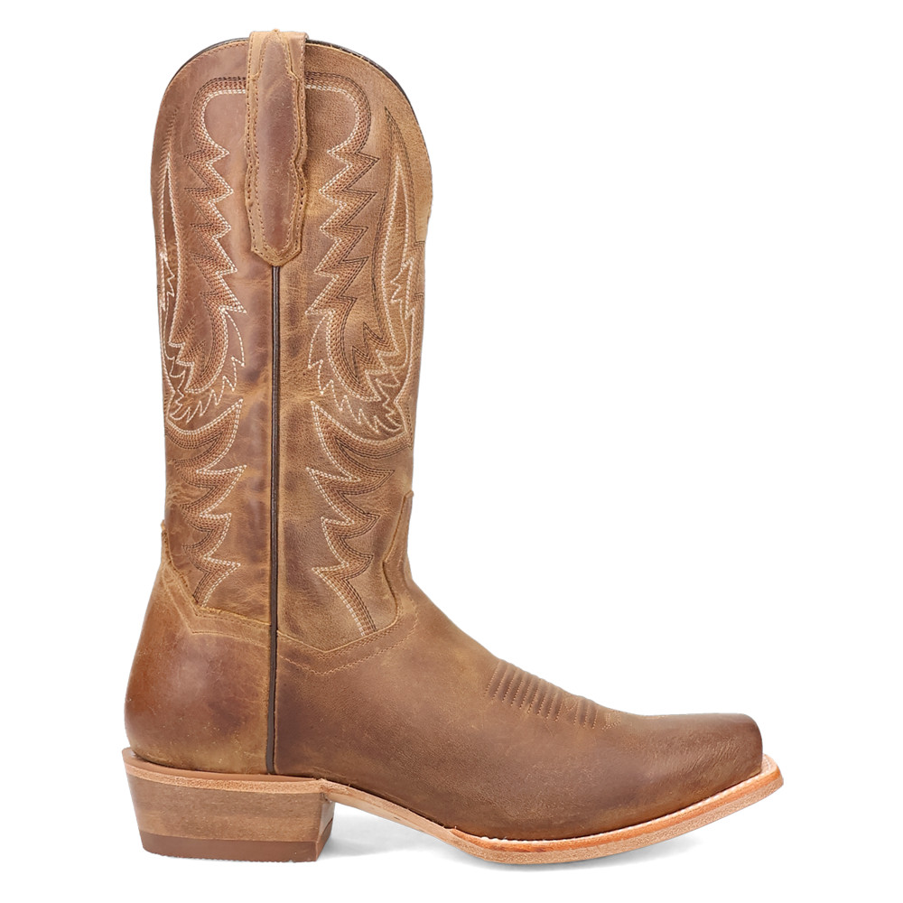 Dan Post Boots Roman Embroidered Square Toe Pull On Cowboy  Mens Brown Casual Bo