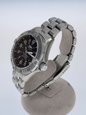 BREITLING Watch Superocean Date A17045 Automatic Black Dial Wristwatch w/Box