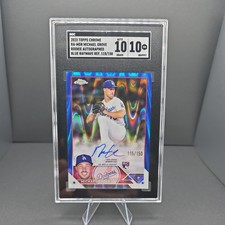 2023 Topps Chrome Michael Grove Blue Lava Refractor RCA 115/150 Dodgers SGC10