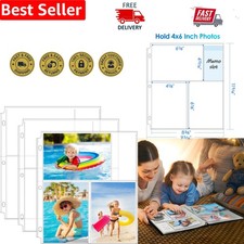 Crystal-Clear 4x6 Photo Sleeves - 30 Pack for 3-Ring Binders, 180 Photo Capacity