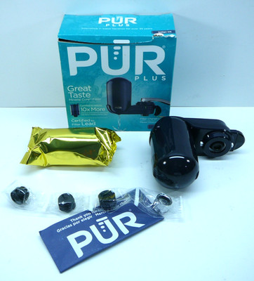 PUR PLUS Faucet Filtration System - Black, Vertical, FM-2500V + Filter! [B]bin