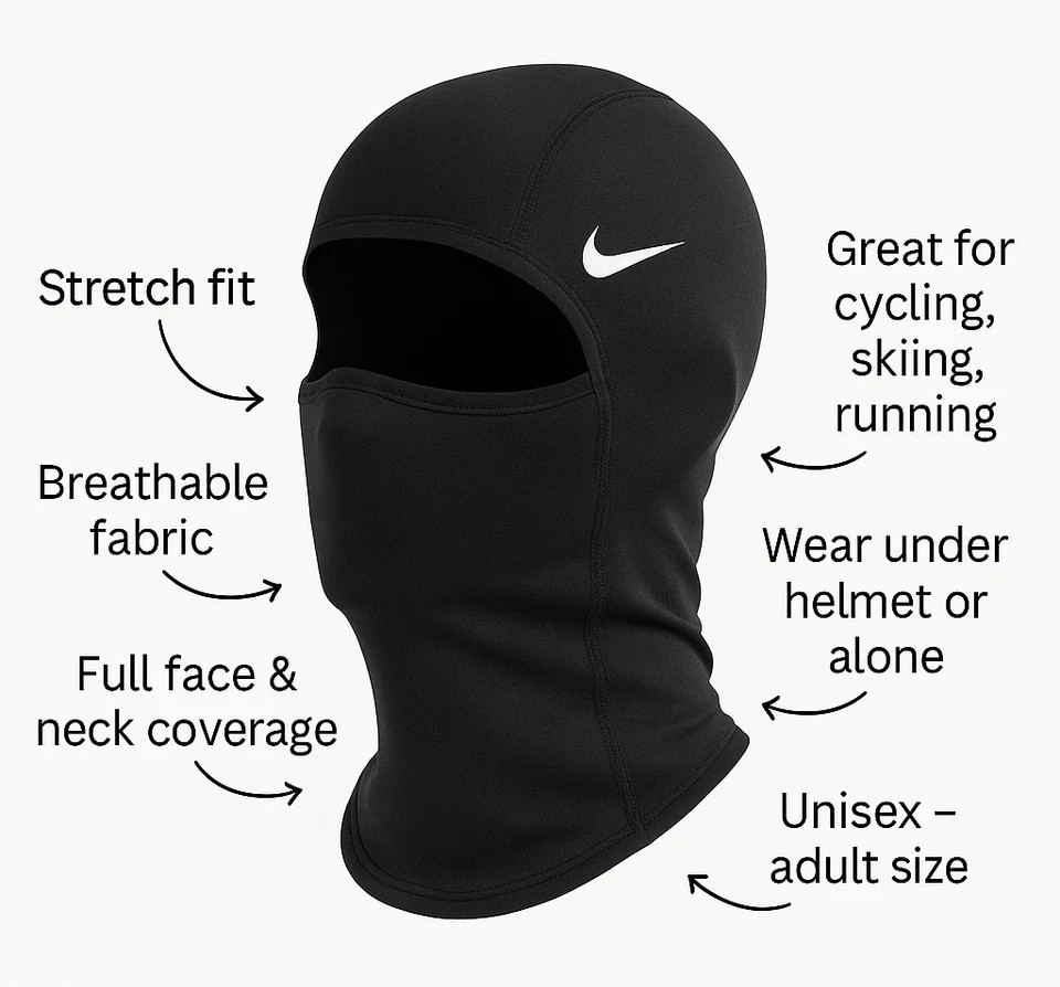 Nike Pro therma-fit hyperwarm hood ski mask black, balclava, New in box