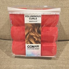 Conair Jumbo Self Grip Hair Rollers 9 Pack Pink Voluminous Curls