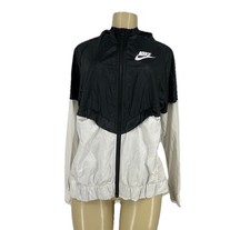 Nike Medium Women Black  White 804947-010 Windrunner Jacket Lightweight 34-8