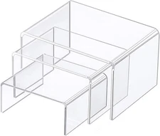 888 Display USA® 3 Piece set Clear Acrylic Jewelry Risers 