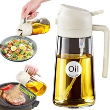 YARRAMATE Oil Sprayer for Cooking, 2 in 1 Olive Oil Dispenser Bottle for Kitche
